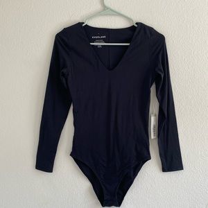 Everlane Women's Black Long Sleeve Bodysuit